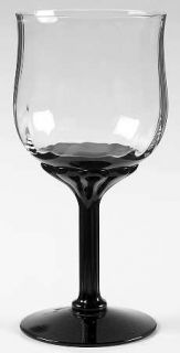 Fostoria Gazebo Black Wine Glass   Stem #6126,Blackstem,Clear Bowl