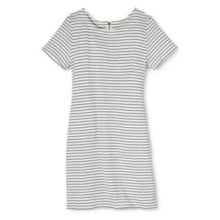Merona Womens Knit T Shirt Dress   Black/Sour Cream   XS