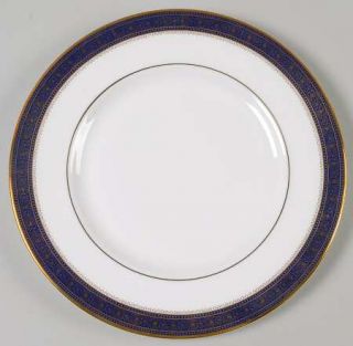 Royal Doulton Rochelle Salad Plate, Fine China Dinnerware   Gold Design On Cobal