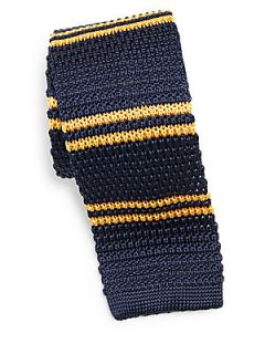 Striped Silk Knit Tie
