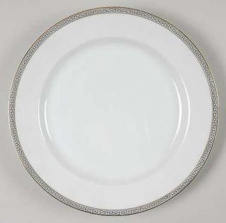 Heinrich   H&C Greek Key Black (White Background) Luncheon Plate, Fine China Din