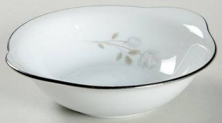 Noritake Altadena Lugged Cereal Bowl, Fine China Dinnerware   Gray Roses On Side