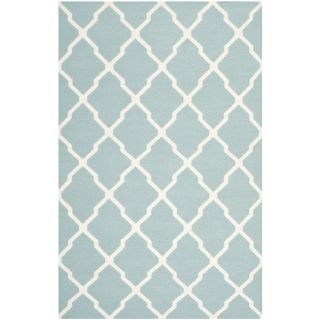 Safavieh Handwoven Moroccan Dhurrie Transitional Light Blue Wool Rug (8 X 10)