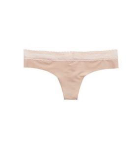 Natural Nude Aerie Outta Sight Thong, Womens XL