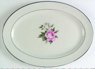 Royal Jackson Margaret Rose 15 Oval Serving Platter, Fine China Dinnerware   Pi