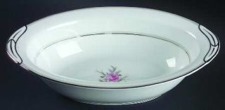 Noritake Roanne 10 Oval Vegetable Bowl, Fine China Dinnerware   Taupe Bands, Pi