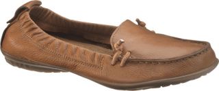 Womens Hush Puppies Ceil Slip On Mocc Toe   Tan Leather Casual Shoes