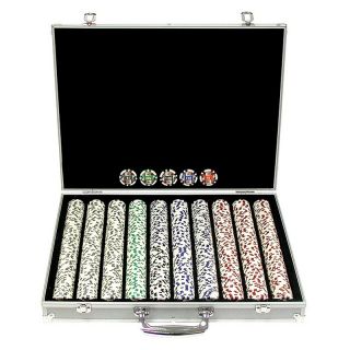 Trademark Poker 11.5g 4 Aces Poker Chip Set with Aluminum Case Multicolor   10 