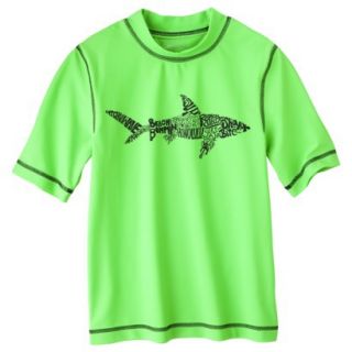 Cherokee Boys Short Sleeve Shark Rashguard   Green S
