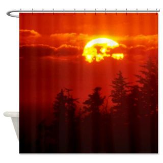 CafePress Red Glowing Sunset Shower Curtain Free Shipping! Use code FREECART at Checkout!
