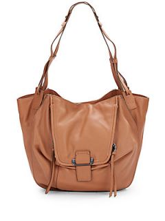 Zoey Leather Shoulder Bag   Tan