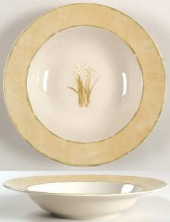 222 Fifth (PTS) Narcissus Large Rim Soup Bowl, Fine China Dinnerware   Cheri Blu