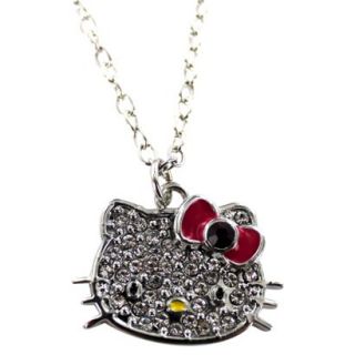 Hello Kitty Crystal Necklace   Silver/Clear