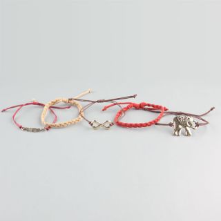 5 Piece Elephant/Infinity Bracelets Red One Size For Women 234528300