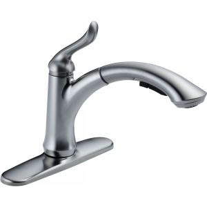 Delta Faucet 4353 AR DST Linden Single Handle Pull Out Spray Kitchen Faucet