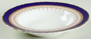 Royal Worcester Regency Blue (White) Rim Soup Bowl, Fine China Dinnerware   Coba