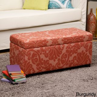 Bolbolac Floral Print Storage Ottoman With Button (Coffee, beige, light burgundy, whiteInterior dimensions: 12 inches high x 32 inches wide x 10 inches deepDimensions: 17 inches high x 33 inches wide x 15 inches deep  )