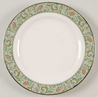 Noritake Isolde Salad Plate, Fine China Dinnerware   Ivory China,Blue,Yellow Ora