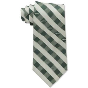 New York Jets Eagles Wings Polyester Checked Tie