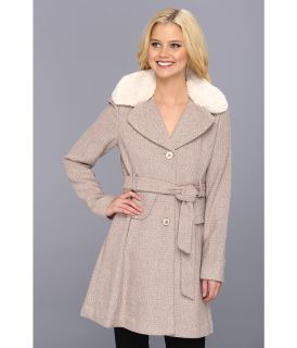 Jessica Simpson Blush Tweed w/ Faux Fur Collar Womens Coat (Pink)