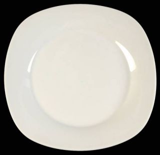 Home Soft Square Salad/Dessert Plate, Fine China Dinnerware   All White, Plain,