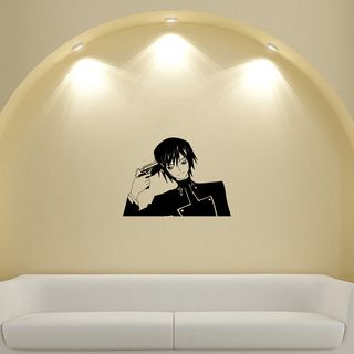 Japanese Manga Boy Costume Gun Vinyl Decal Sticker (Glossy blackDimensions: 25 inches wide x 35 inches long )