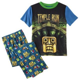 Temple Run Boys 2 Piece Short Sleeve Pajama Set   Blue L