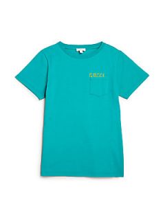 Gucci Boys Stamped Logo Tee   Turquoise