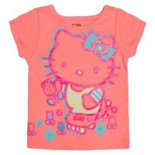 Hello Kitty Infant Toddler Girls Short Sleeve Tee   Apricot Orange 2T