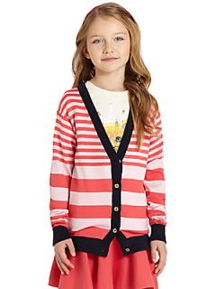 Juicy Couture Girls Colorblock Cardigan   Pink White