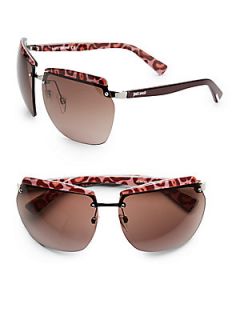 Metal & Acetate Leopard Print Sunglasses   Leopard