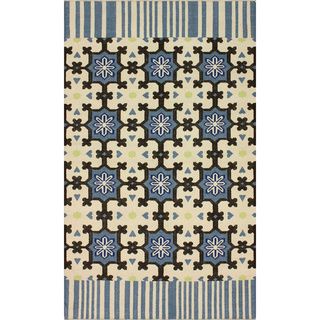 Nuloom Handmade Trellis Flatweave Blue Wool Rug (5 X 8) (BluePattern: AbstractTip: We recommend the use of a non skid pad to keep the rug in place on smooth surfaces.All rug sizes are approximate. Due to the difference of monitor colors, some rug colors m