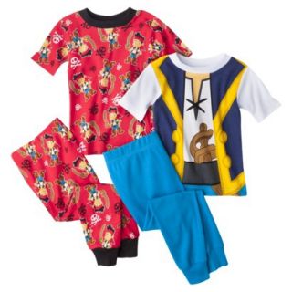 Disney Jake and the Neverland Pirates Toddler Boys 4 Piece Short Sleeve Pajama