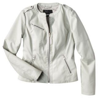 Mossimo Womens Faux Leather Jacket  Ivory S