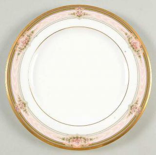 Noritake Romanticize Salad Plate, Fine China Dinnerware   Bone, Pink Band, Pink