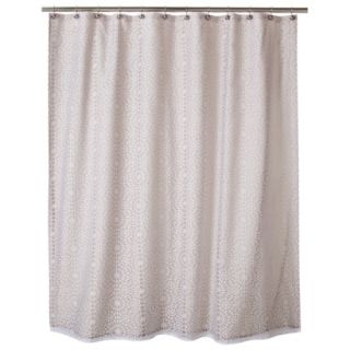 Threshold Geometric Burnout Shower Curtain   Tan