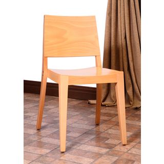 English Natural Beech Wood Dining Chairs (set Of 2)