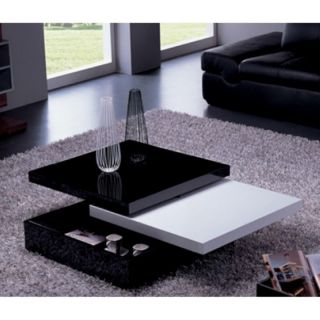 Mellow Motion Square Coffee Table   CT1082S BLK/WHT