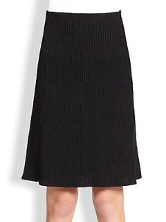 Marc Jacobs Ribbed A Line Sweater Skirt   Black