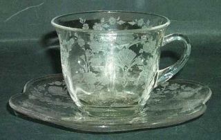 Duncan & Miller First Love Cup and Saucer Set   Etched, #5111