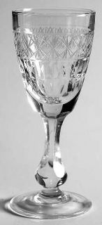 Richard Ginori Crystal Rgi3 Cordial Glass   Multisided Stem,Cut Bands,Lines &Ast