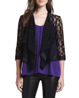 Womens Draped Open Lace Jacket   Milly