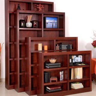 Concepts in Wood Double Wide Wood Veneer Bookcase   Cherry Multicolor   MI4836 C