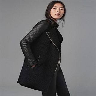 Womens PU leather Sleeve Coat