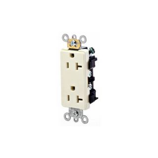 Leviton 16352T Electrical Outlet, Decora Plus Duplex Receptacle 20A, Commercial Grade Light Almond