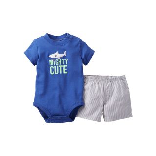 Carters Carter s Shark Bodysuit Short Set   Boys newborn 24m, Blue, Blue, Boys