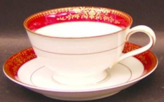 Noritake Goldmere Footed Cup & Saucer Set, Fine China Dinnerware   Gold Floral &