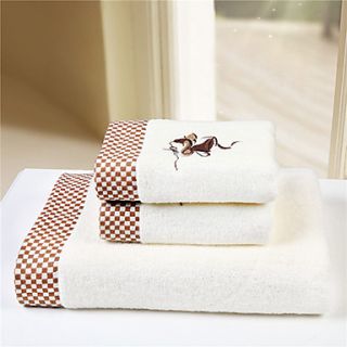 Siweidi Comfortable Cotton Box Print Towel Set(Screen Color)