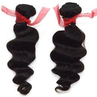 Glossy Brazilian Loose Wave Weft 100% Virgin Remy Human Hair Extensions Mixed Lengths 10 12 14 Inches