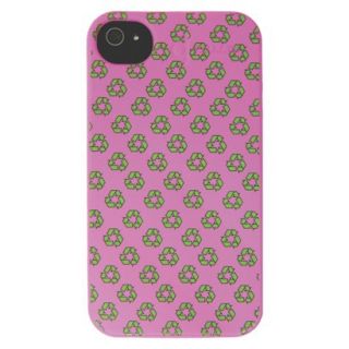 BioCase Cell Phone Case for iPhone4/4S   Pink Recycle Print(BIO IP4 12G5)